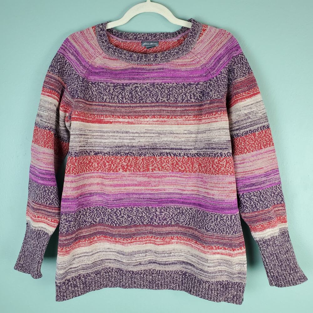 Eddie Bauer Multicolored Heathered Stripe Sweater Size XL